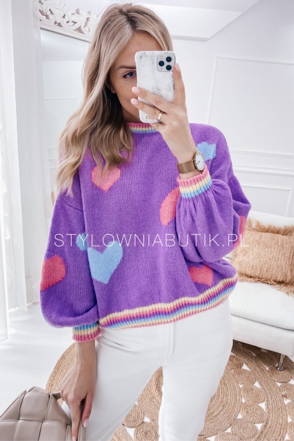 SWETER FIOLETOWY SWEET HEARTS